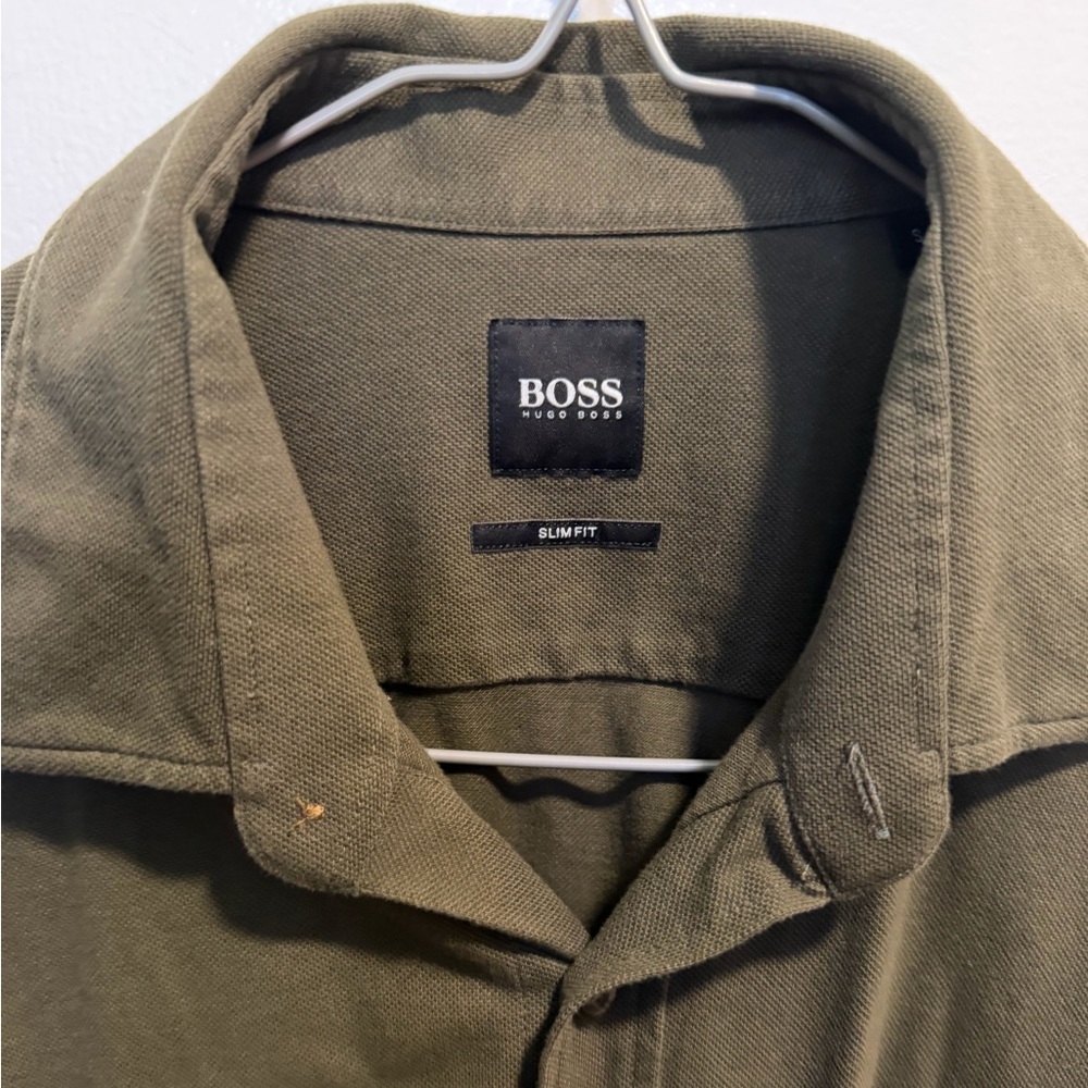 Boss Khaki Green Casual Shirt